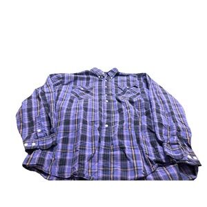 Roper Mens Purple Western Long Sleeve Button Up Shirt! 2XL